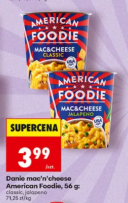Danie mac'n'cheese jalapeno American Foodie promocja w Biedronka