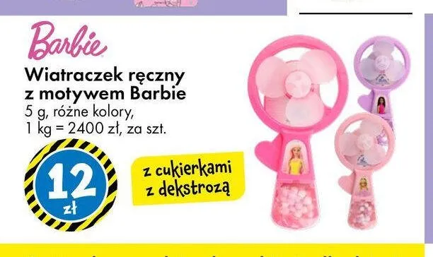Wiatraczek ręczny z motywem Barbie promocja w Tedi