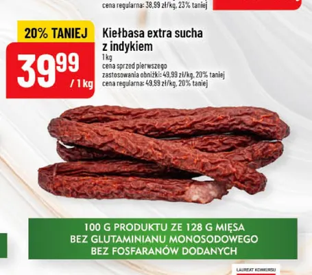Kiełbasa extra sucha z indykiem Pekpol promocja w POLOmarket