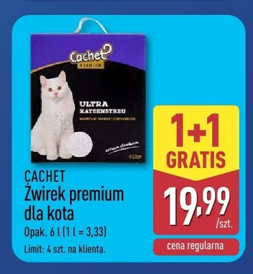 Żwirek premium dla kota Cachet promocja w Aldi