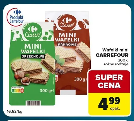 Wafelki mini Carrefour orzechowe promocja w Globi