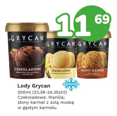 Lody słony karmel z solą morską w gęstym karmelu Grycan promocja w Limonka