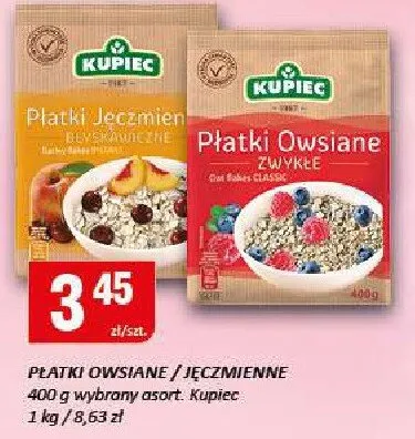 Płatki owsiane / jęczmienne promocja w Chorten