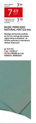 Podkład pod panele Basic Mercado Natural Mat 5,5 mm promocja w Abra Meble