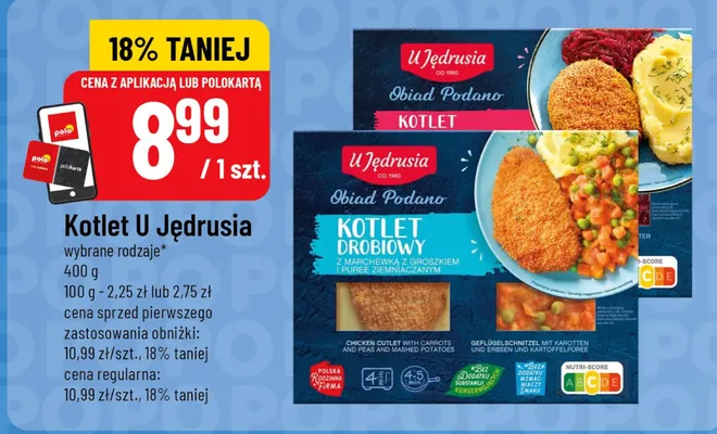 Kotlet schabowy z kapustą i puree ziemniaczanym U Jędrusia promocja w POLOmarket