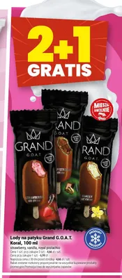 Lody na patyku Grand G.O.A.T. Vanilla Koral promocja w Twój Market