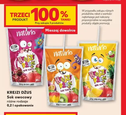 Sok owocowy Naturio Krejzi Dżus jabłko ananas promocja w Kaufland