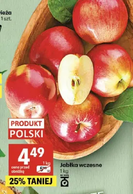 Jabłka wczesne polskie promocja w Delikatesy Centrum