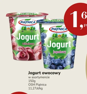 Jogurt owocowy wiśniowy Piątnica promocja w Market Point