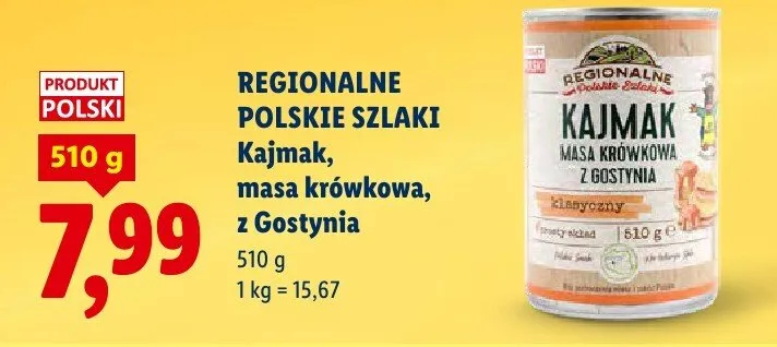 Kajmak, masa krówkowa, z Gostynia promocja w Lidl