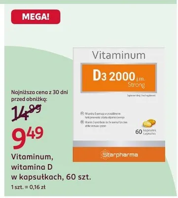 Witamina D w kapsułkach Vitaminum promocja w Rossmann