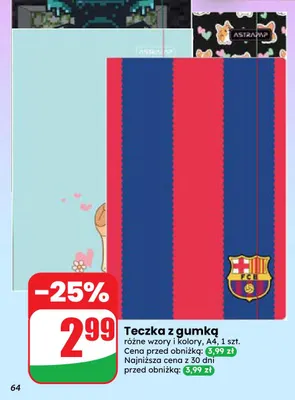 Teczka z gumką A4 promocja w Dino
