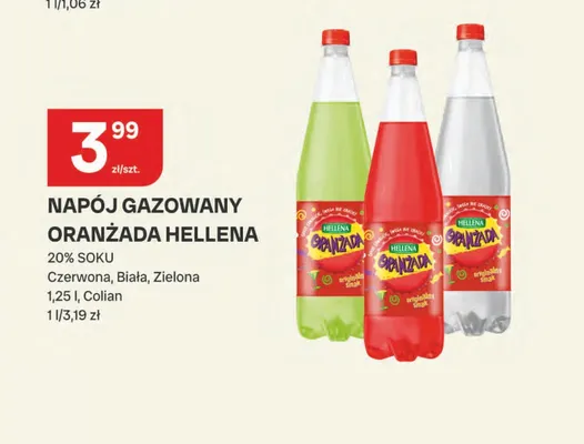 Napój gazowany oranżada zielona Hellena promocja w Chorten