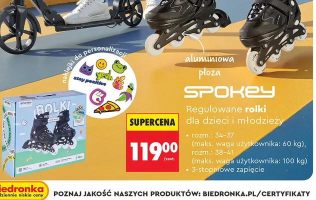 Regulowane rolki dla dzieci i młodzieży promocja w Biedronka