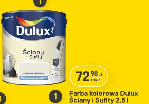 Farba kolorowa Dulux Ściany i Sufity 2,5 l promocja w Castorama