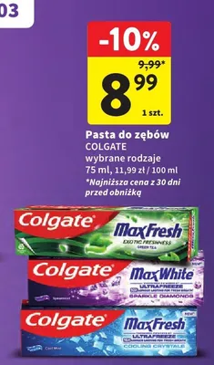 Pasta do zębów wybrane rodzaje promocja w Intermarche