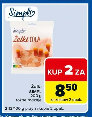 Żelki cola Simpl promocja w Carrefour Express