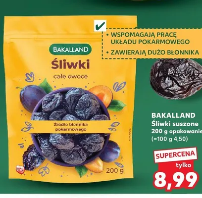 Śliwki suszone Bakalland promocja w Kaufland