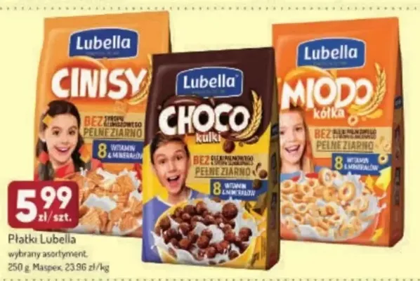 Płatki miodowe Lubella Miodo kółka promocja w Avita