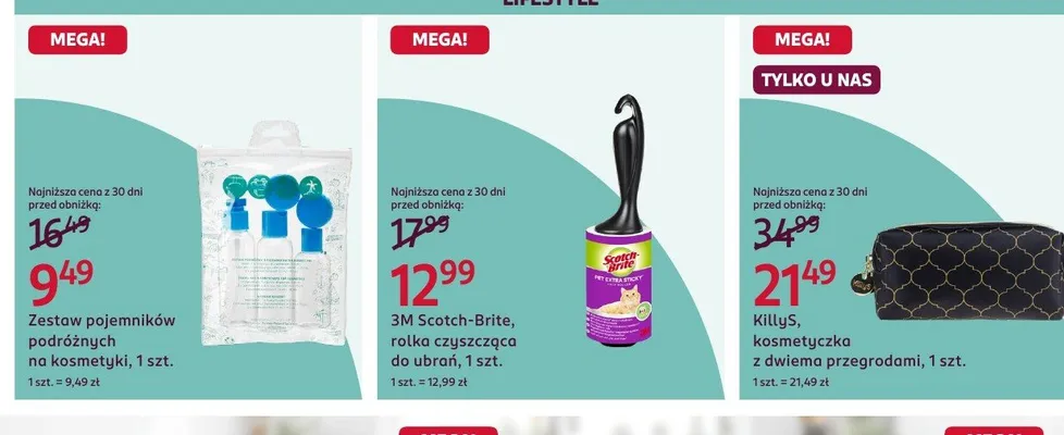 Zestaw pojemników podróżnych na kosmetyki promocja w Rossmann