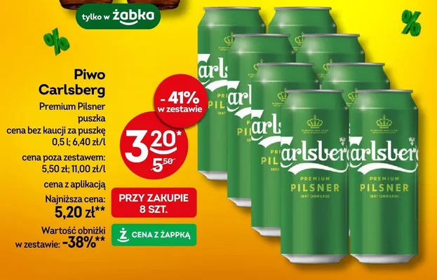 Piwo Carlsberg Premium Pilsner puszka promocja w Żabka