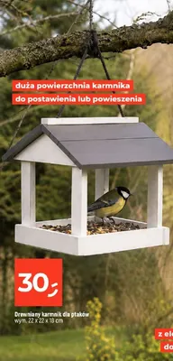 Drewniany karmnik dla ptaków 22x22x18 cm promocja w Dealz