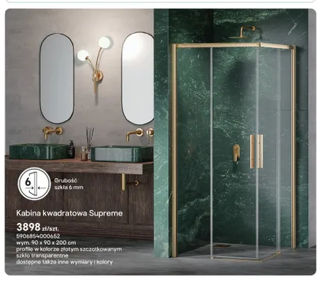 Kabina prysznicowa kwadratowa Finesse Supreme promocja w Castorama