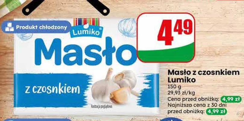 Masło z czosnkiem Lumiko promocja w Dino