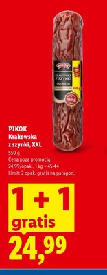 Krakowska z szynki Pikok XXL promocja w Lidl