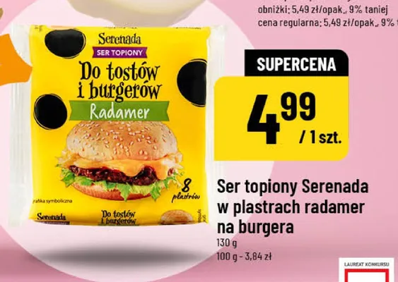 Ser topiony w plastrach radamer na burgera Serenada promocja w POLOmarket
