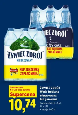Woda źródlana niegazowana Żywiec Zdrój promocja w Lidl