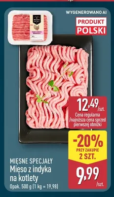 Mięso z indyka na kotlety Mięsne Specjały promocja w Aldi