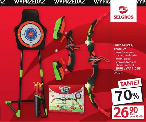 Łuk z tarczą Sportox promocja w Selgros