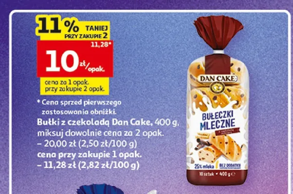 Bułki z czekoladą Dan Cake promocja w Auchan
