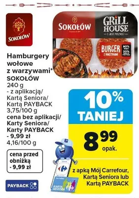 Hamburgery wołowe z warzywami promocja w Carrefour Market