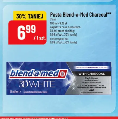 Pasta do zębów Blend-a-Med Charcoal promocja w POLOmarket