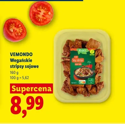 Wegańskie stripsy sojowe Vemondo promocja w Lidl
