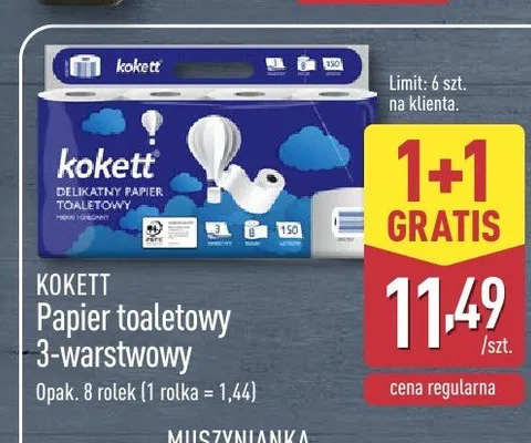 Papier toaletowy 3-warstwowy Kokett 8-pak promocja w Aldi