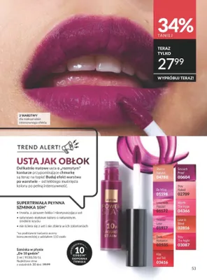 Szminka w płynie Do 10 godzin promocja w AVON