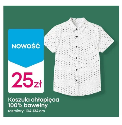 Koszula chłopięca 100% bawełny promocja w Pepco