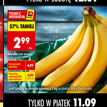 Banany na wagę promocja w Biedronka
