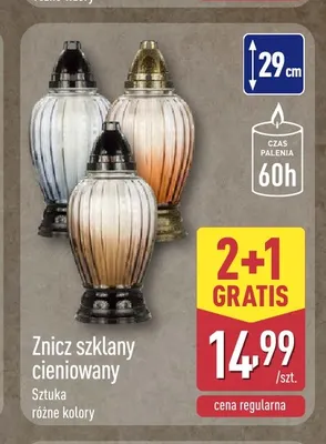 Znicz szklany cieniowany promocja w Aldi