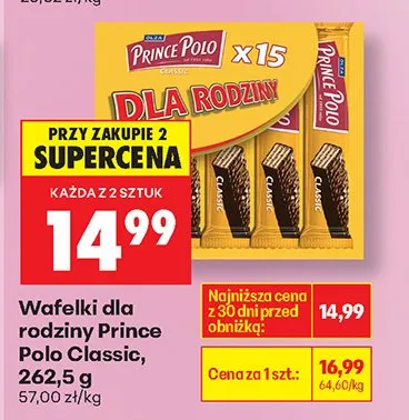 Wafelki Prince Polo Classic dla rodziny promocja w Biedronka