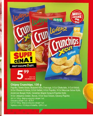 Chipsy Crunchips X-Cut Sour Cream promocja w Twój Market