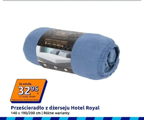 Prześcieradło z dżerseju Hotel Royal 140x190/200cm promocja w Action