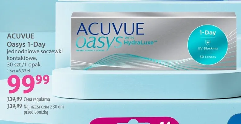 Jednodniowe soczewki kontaktowe ACUVUE Oasys 1-Day promocja w Hebe