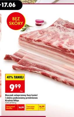 Boczek wieprzowy bez kości i skóry Kraina mięs promocja w Biedronka