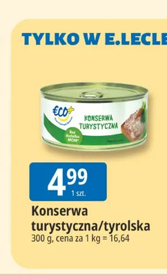 Konserwa turystyczna/tyrolska Eco+ promocja w Leclerc