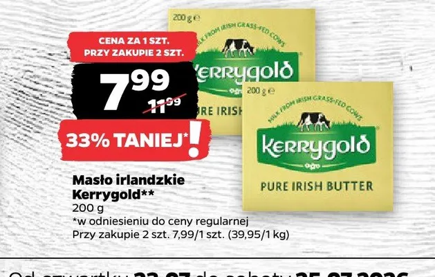 Masło irlandzkie Kerrygold promocja w Netto