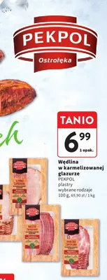 Wędlina w karmelizowanej glazurze - plastry wybrane rodzaje promocja w Intermarche